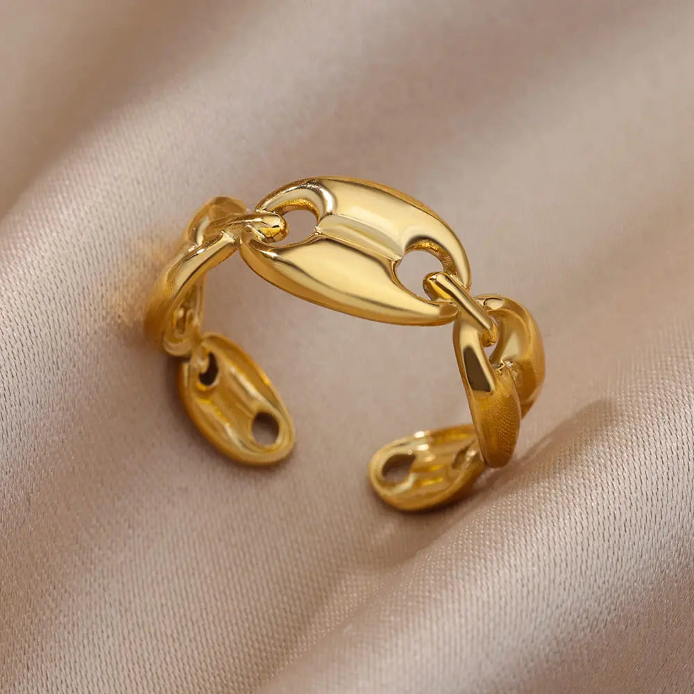 Vintage Ancient Greek Arethusa Goddess Coin Ring - gold plated