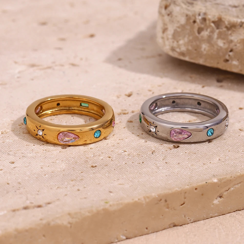 Water Droplet 18K Gold Plated / Stainless Steel ring
