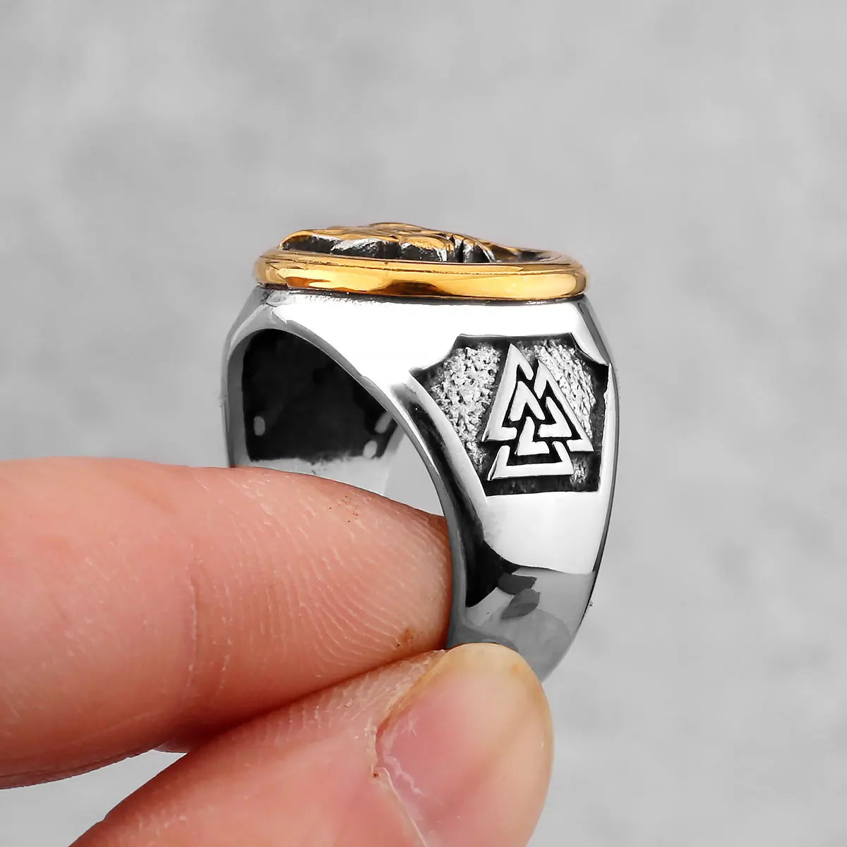 Stainless Steel Viking Wolf Head Ring