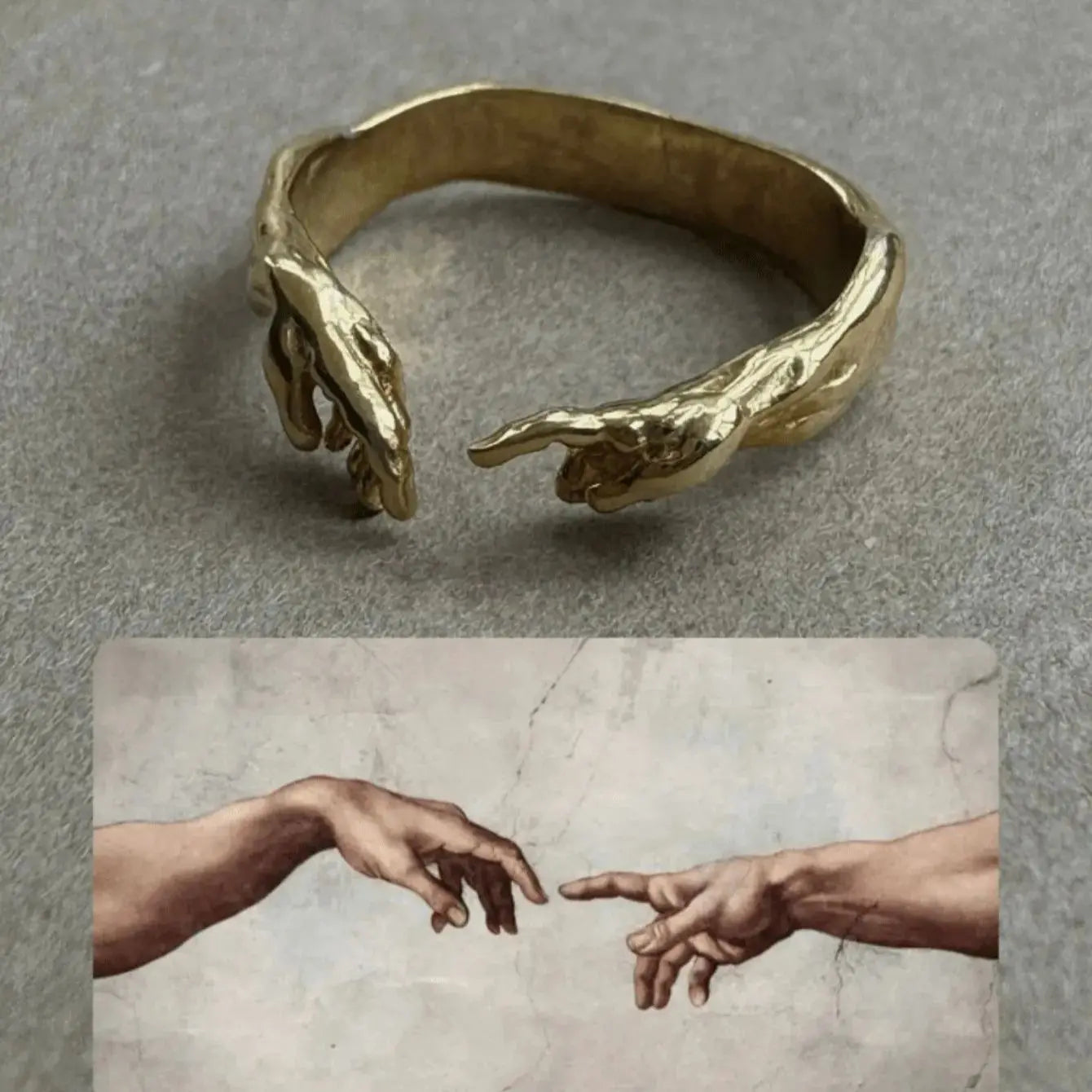 Creative Hands Touch Gold Color Ring