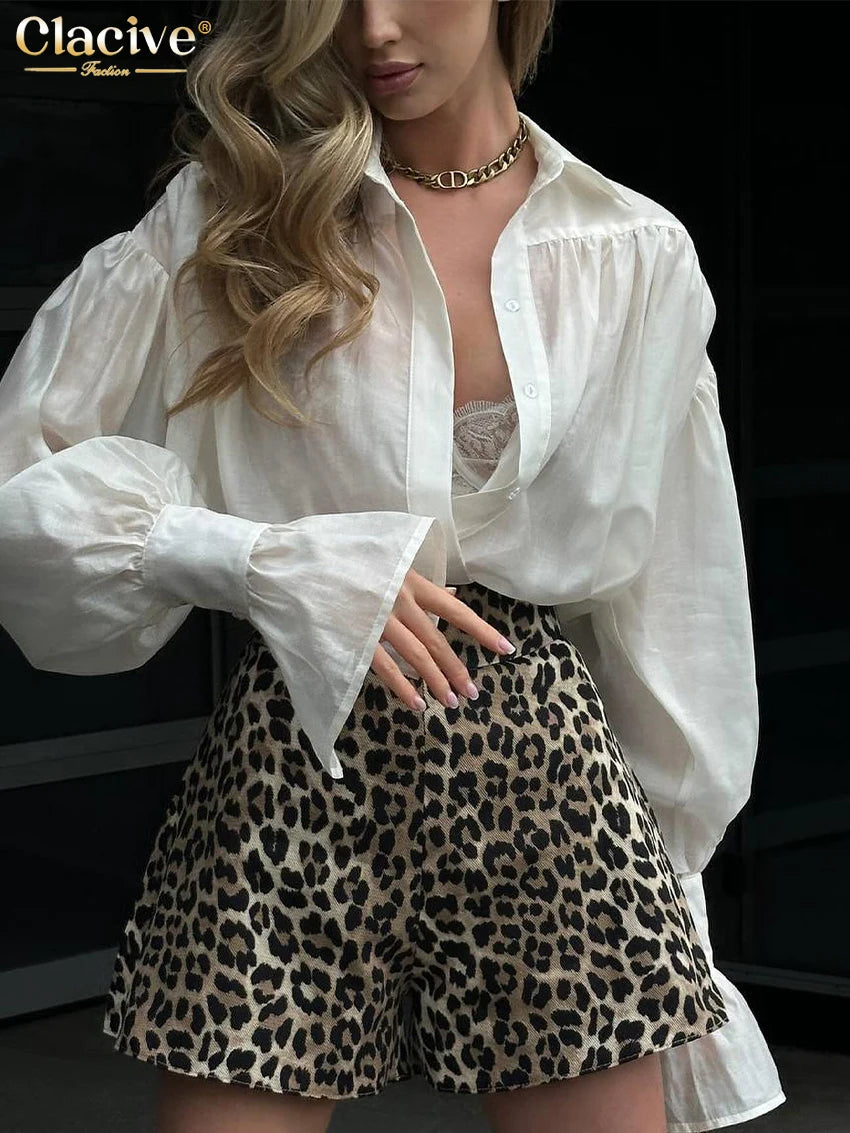 Clacive Fashion Loose Pink Office Blouse