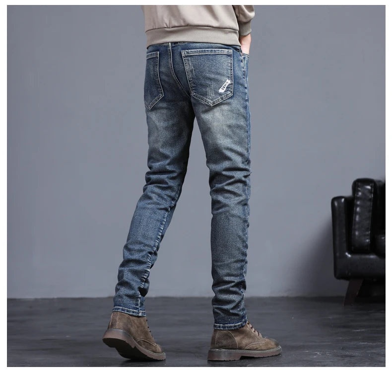 Embroidered  Stretch Vintage Street Denim jeans