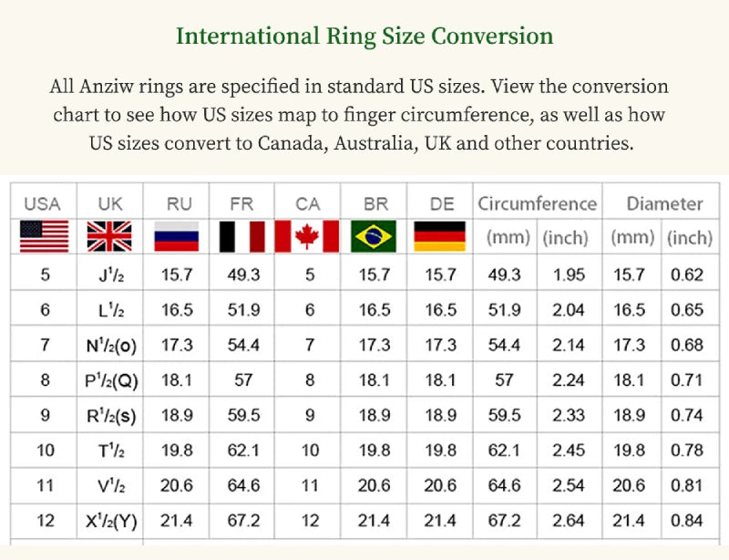 Anziw 18k Gold Plated Engagement Ring