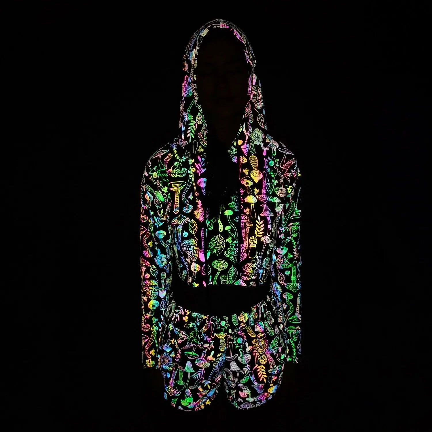 Colorful Reflective Mushroom Printed
