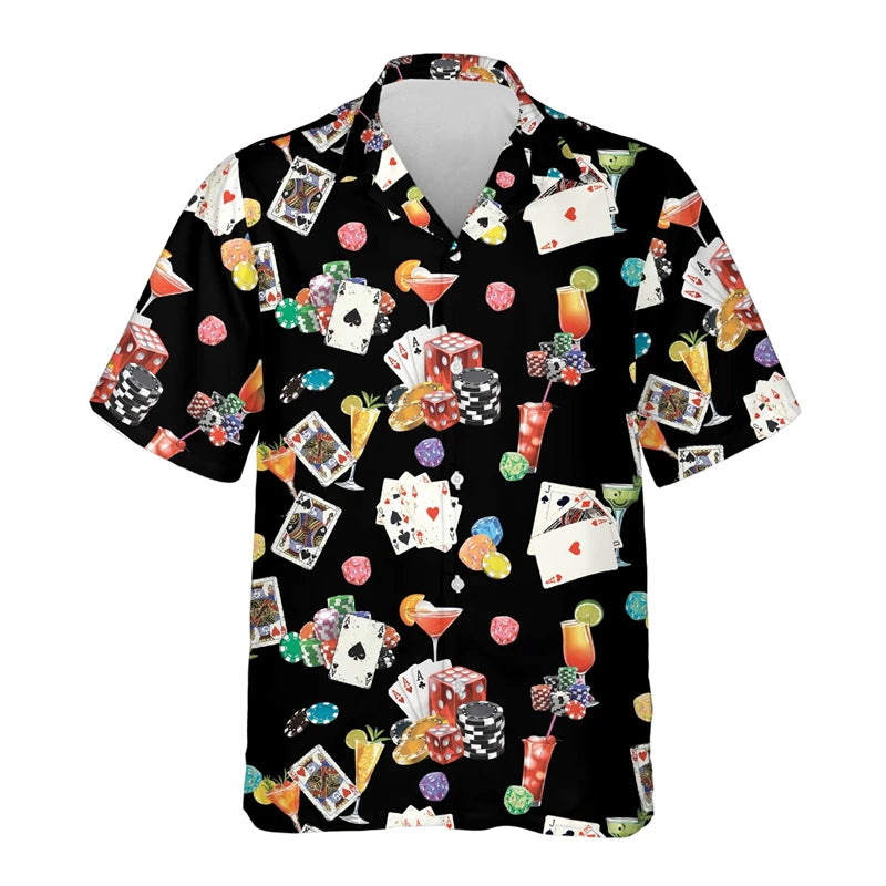 Gambling Las Vegas 3d Print Beach Shirts For Men