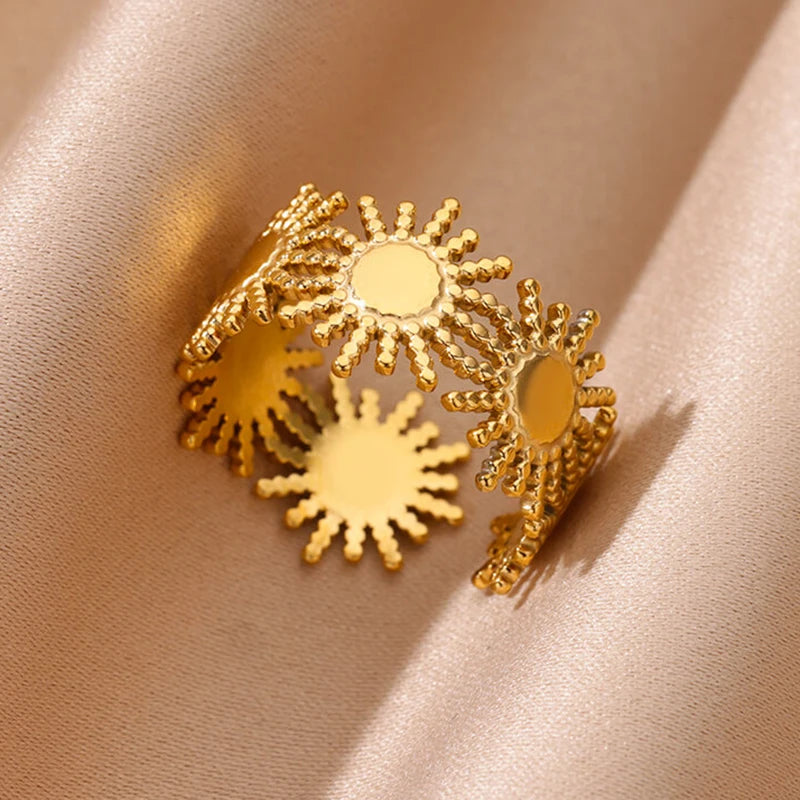Vintage Ancient Greek Arethusa Goddess Coin Ring - gold plated