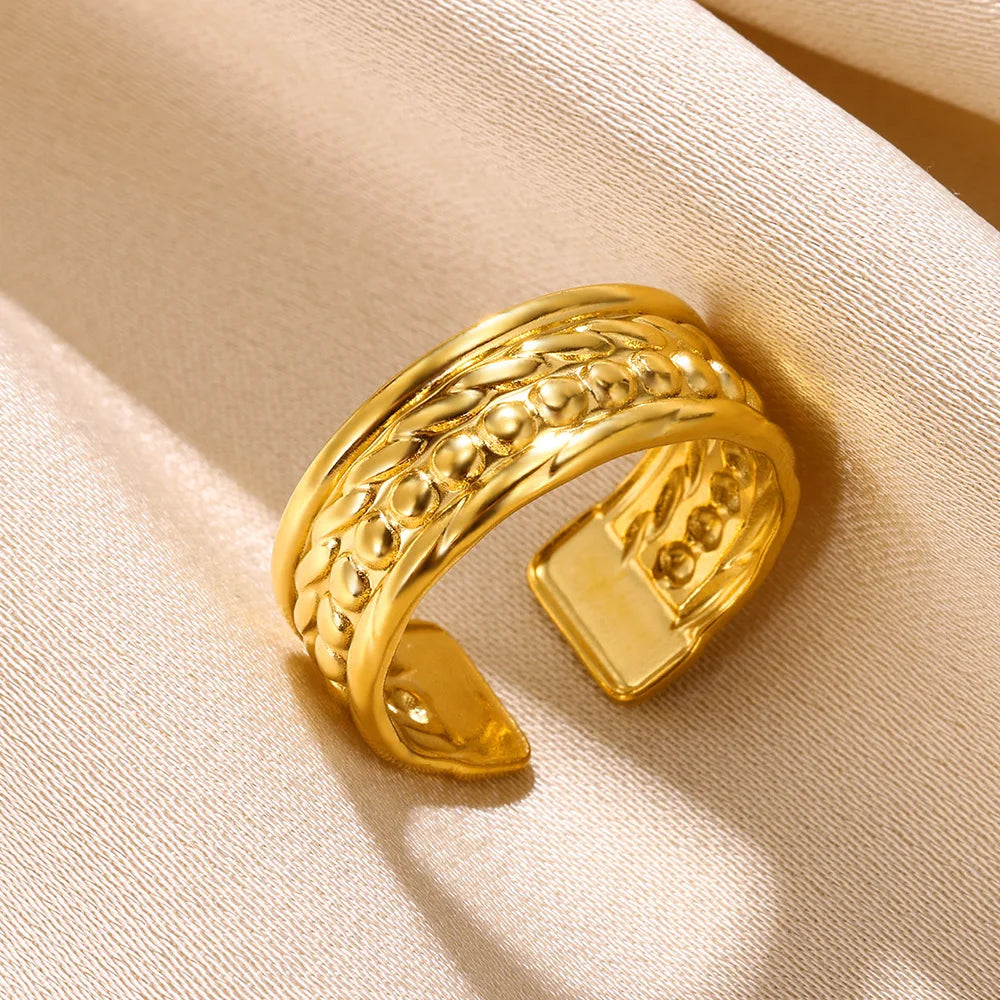 Shell Rings for Women Adjustable Gold Color