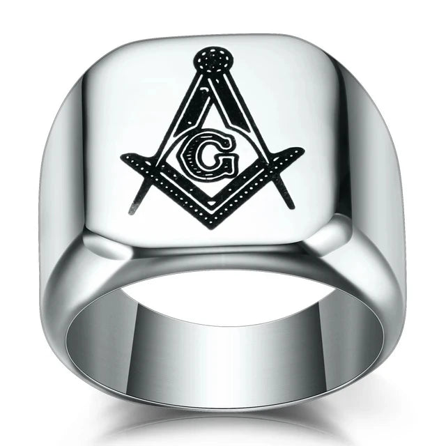 316L Stainless Steel Gold Color Freemason Ring