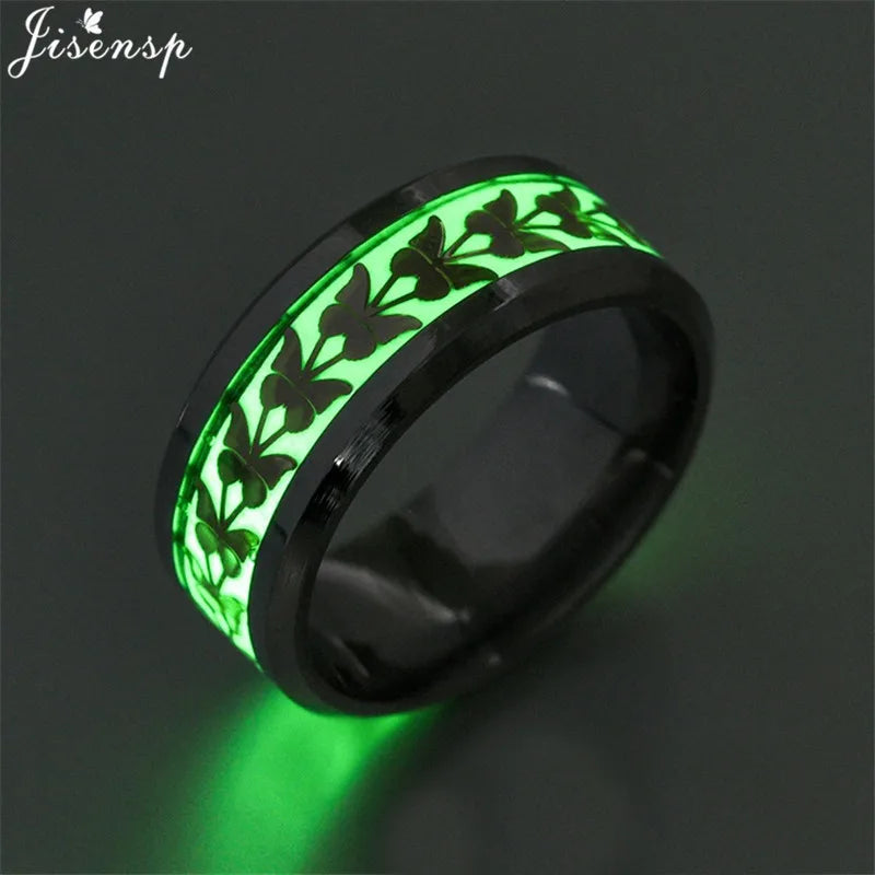 Stainless Steel Glowing In the Dark Rings
