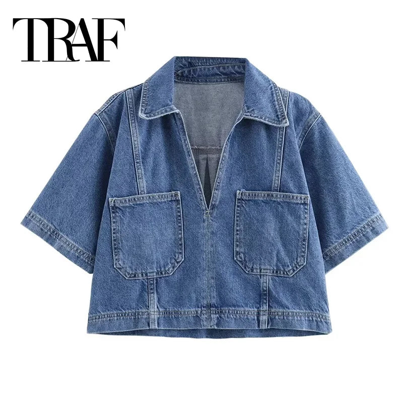 TRAF Blue Denim outfit