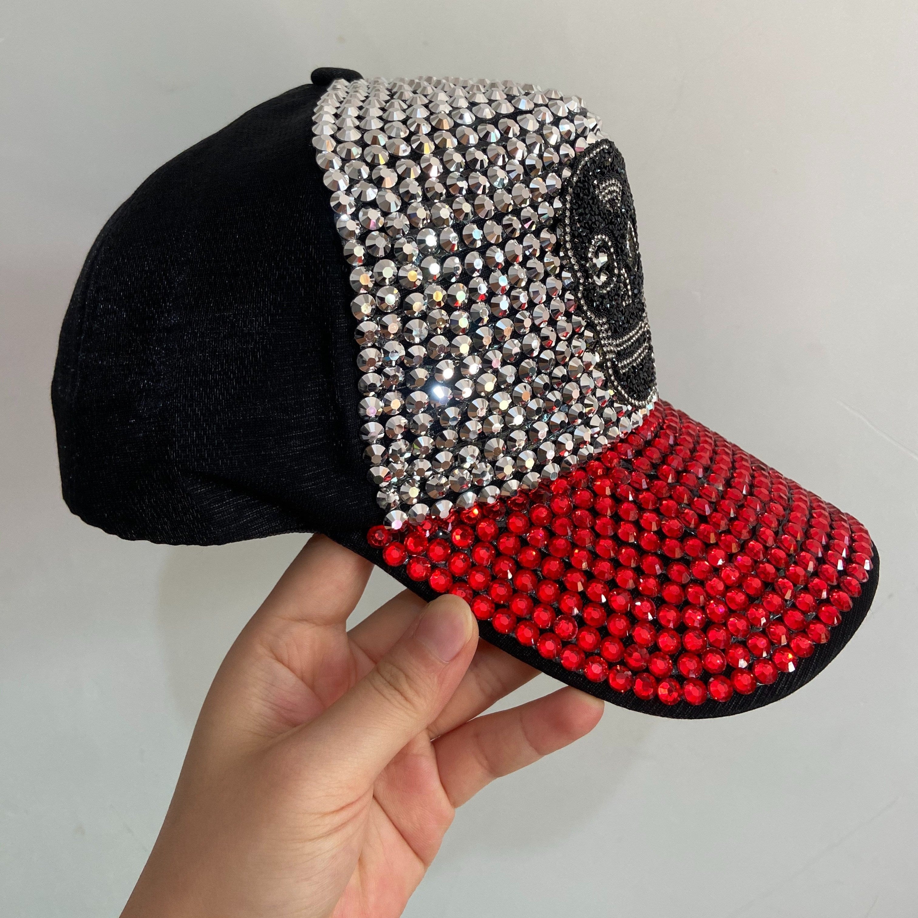 Skull Rhinestone Embellished Baseball Cap