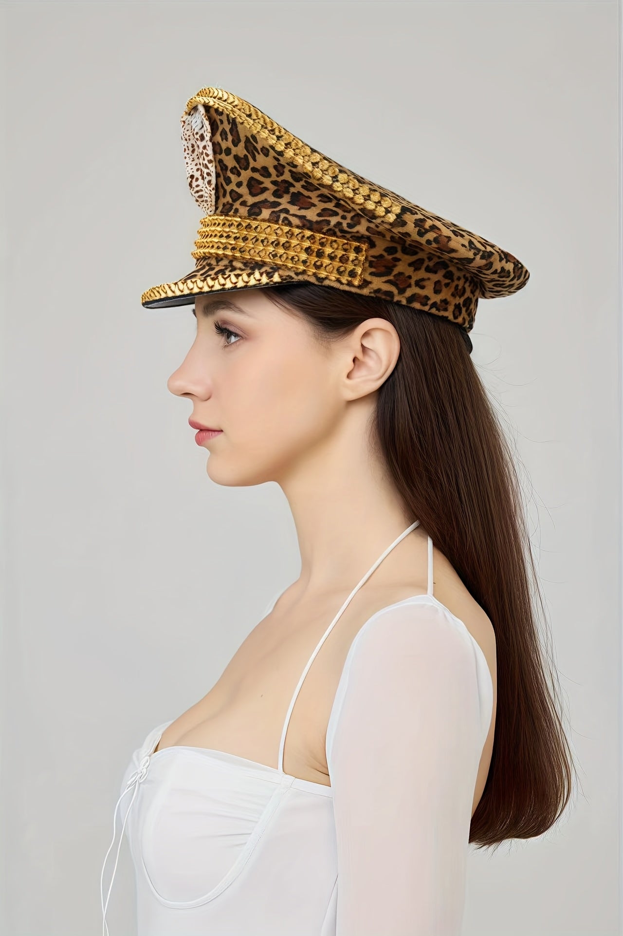 Leopard Print Captain Hat