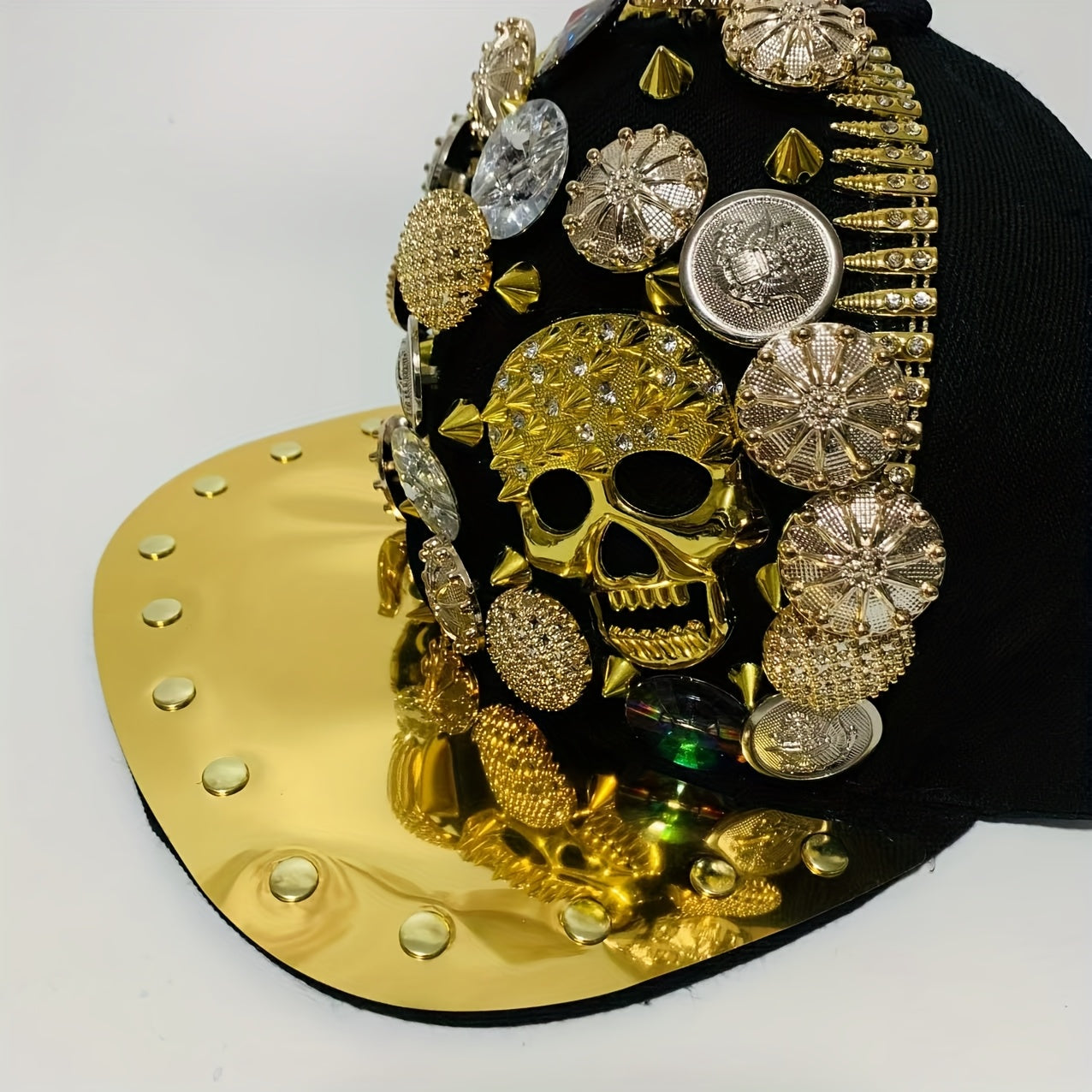 Handcrafted Rivet Studded Fashion Baseball Cap