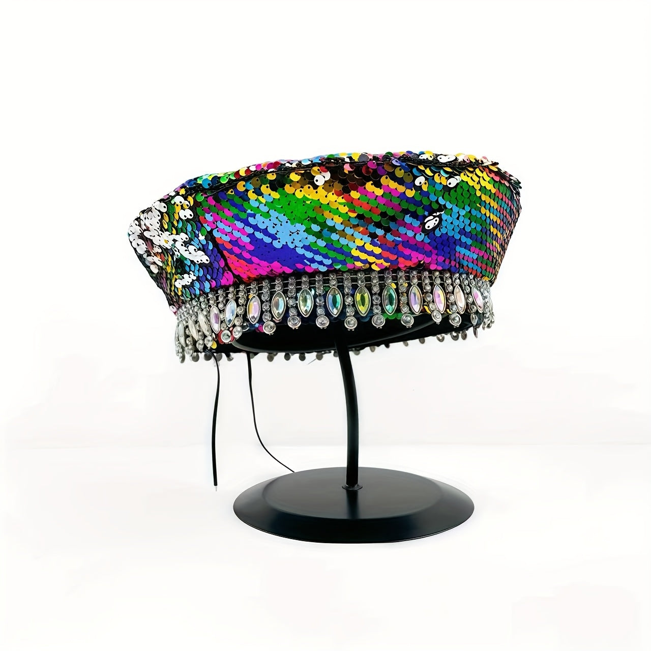 HONGLUAN Sparkling Multicolor Sequined Beret Hat