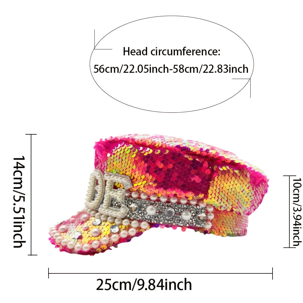HONGLUAN Sparkling Rhinestone  Bridal Captain Hat