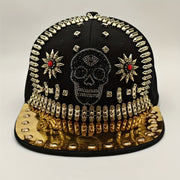 Shiny Rhinestone Skull Baseball Cap