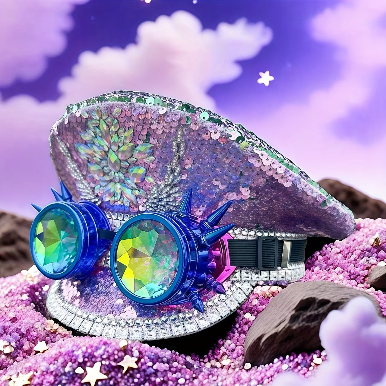 Bling Purple Captain Hat