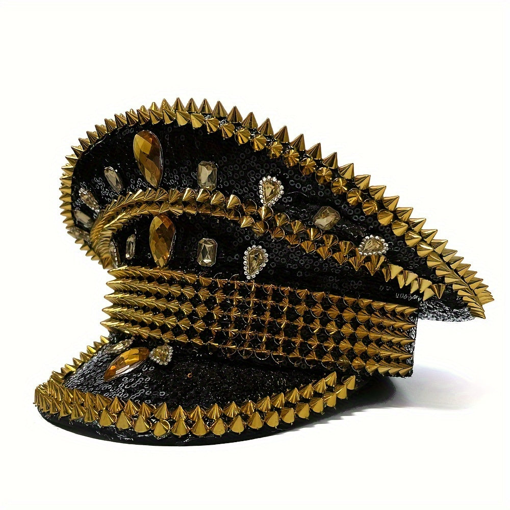 Punk Studded Navy Hat