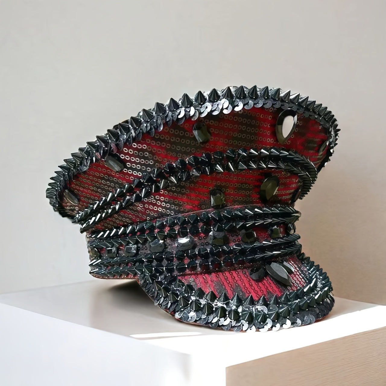 Sparkling Rhinestone Steampunk Captain Hat