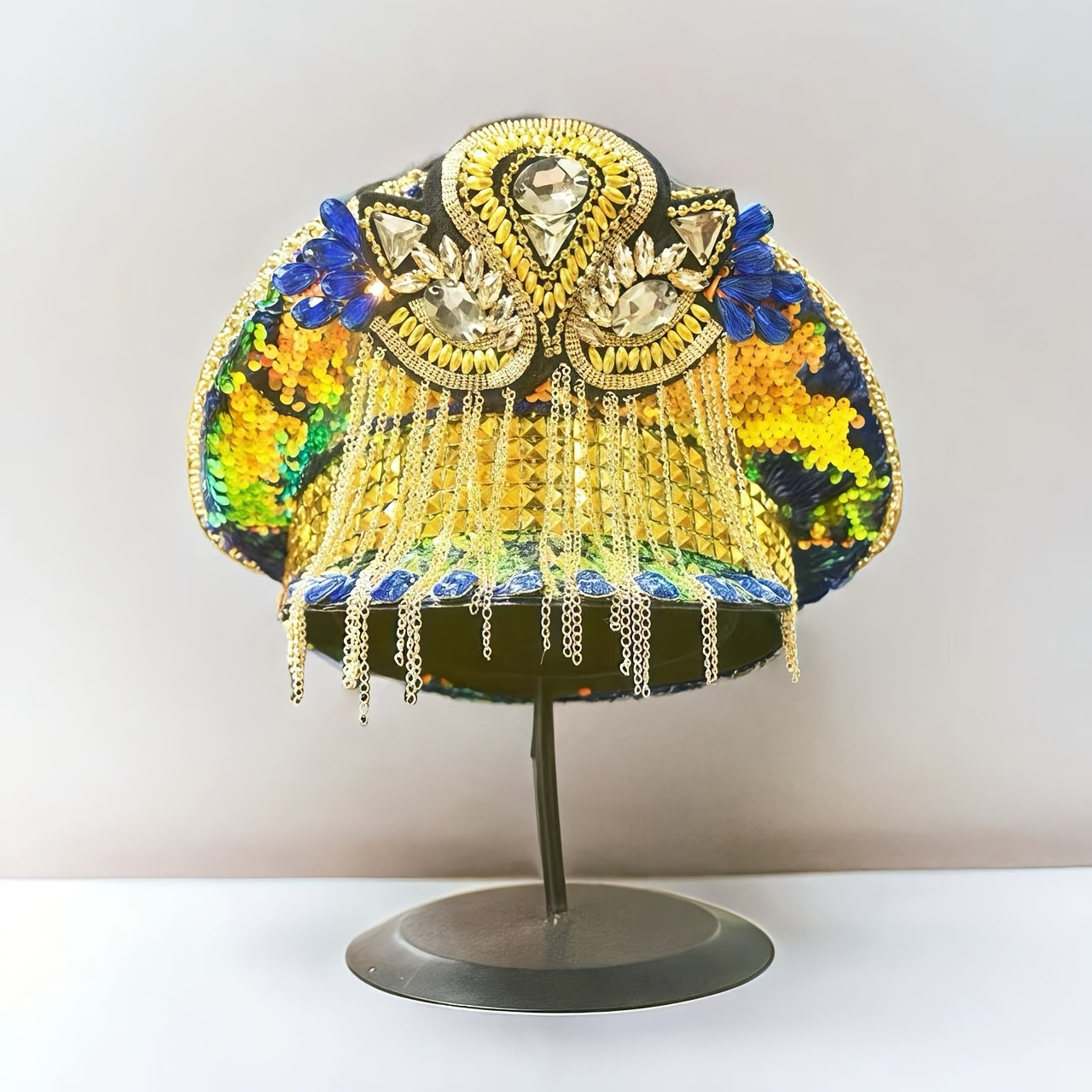 Sparkly Rhinestone Military Captain Hat