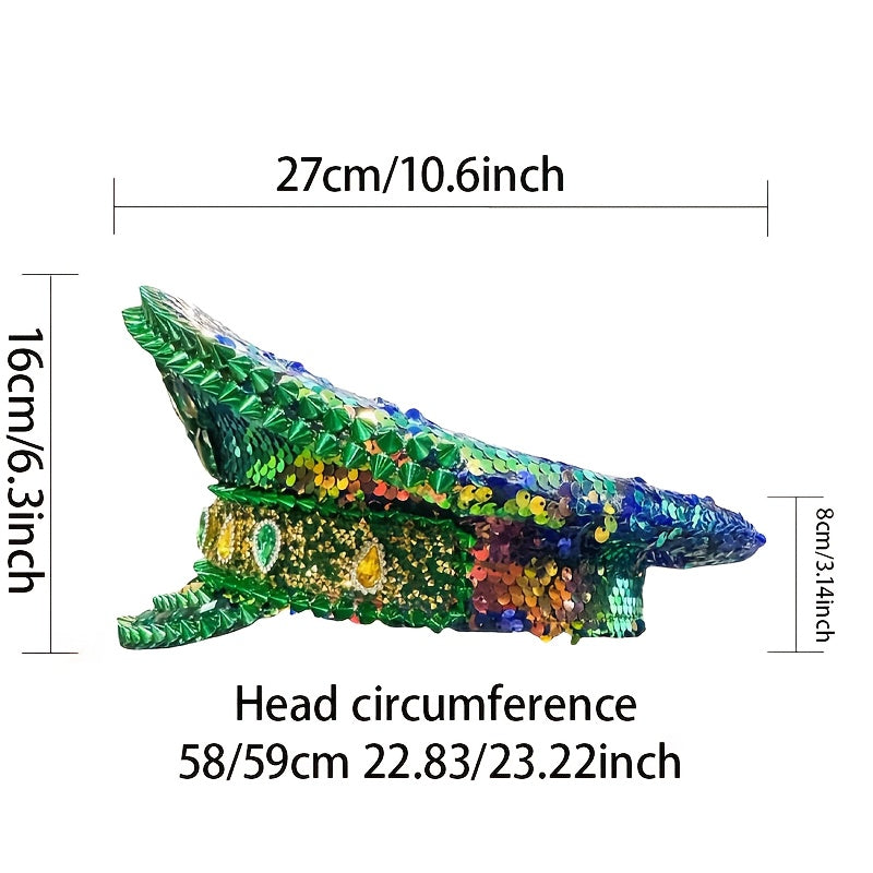 Sparkling Green Rhinestone Steampunk Captain Hat
