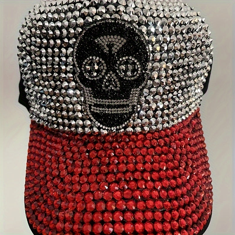 Skull Rhinestone Embellished Baseball Cap