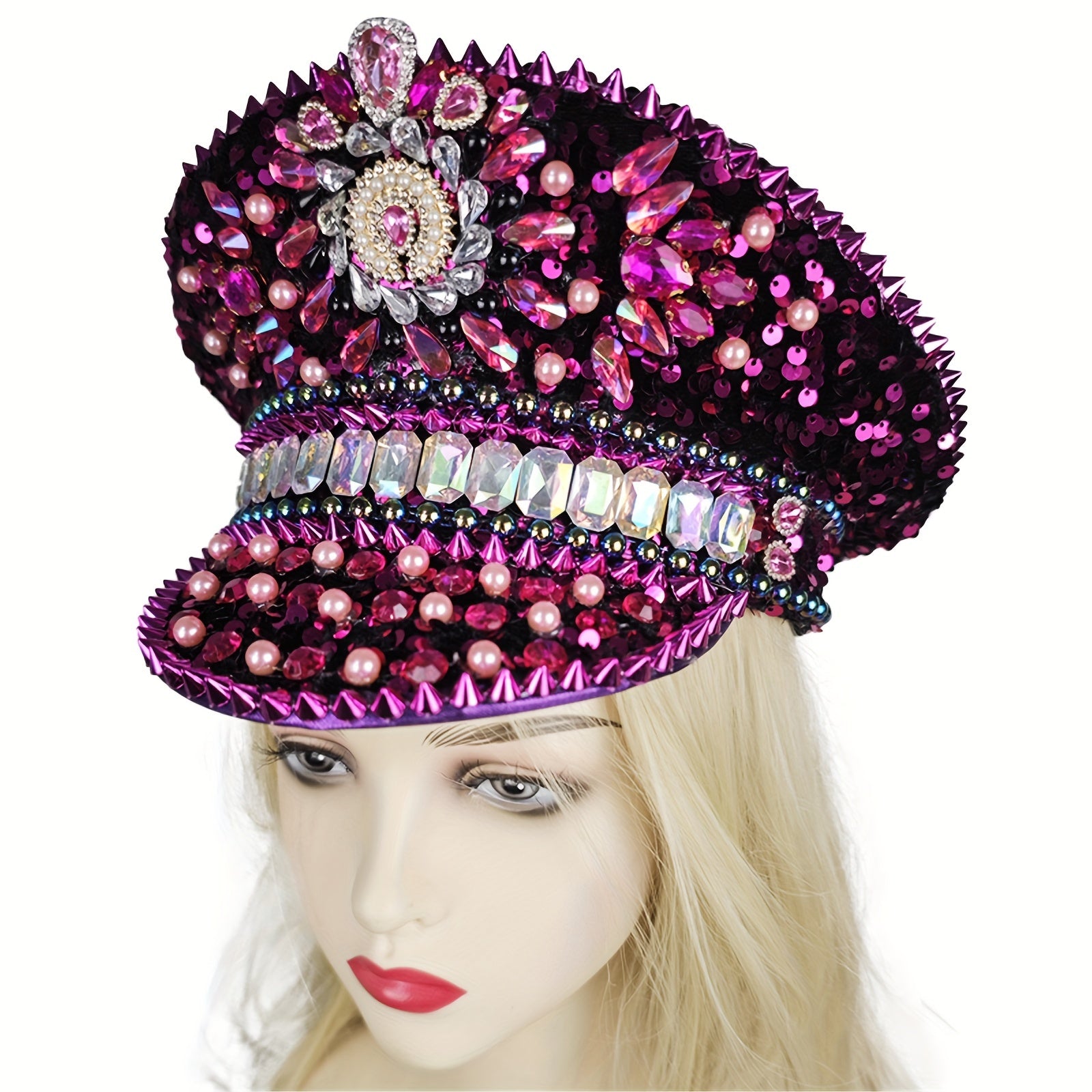 Luxurious Colorful Sequin Captain Hat