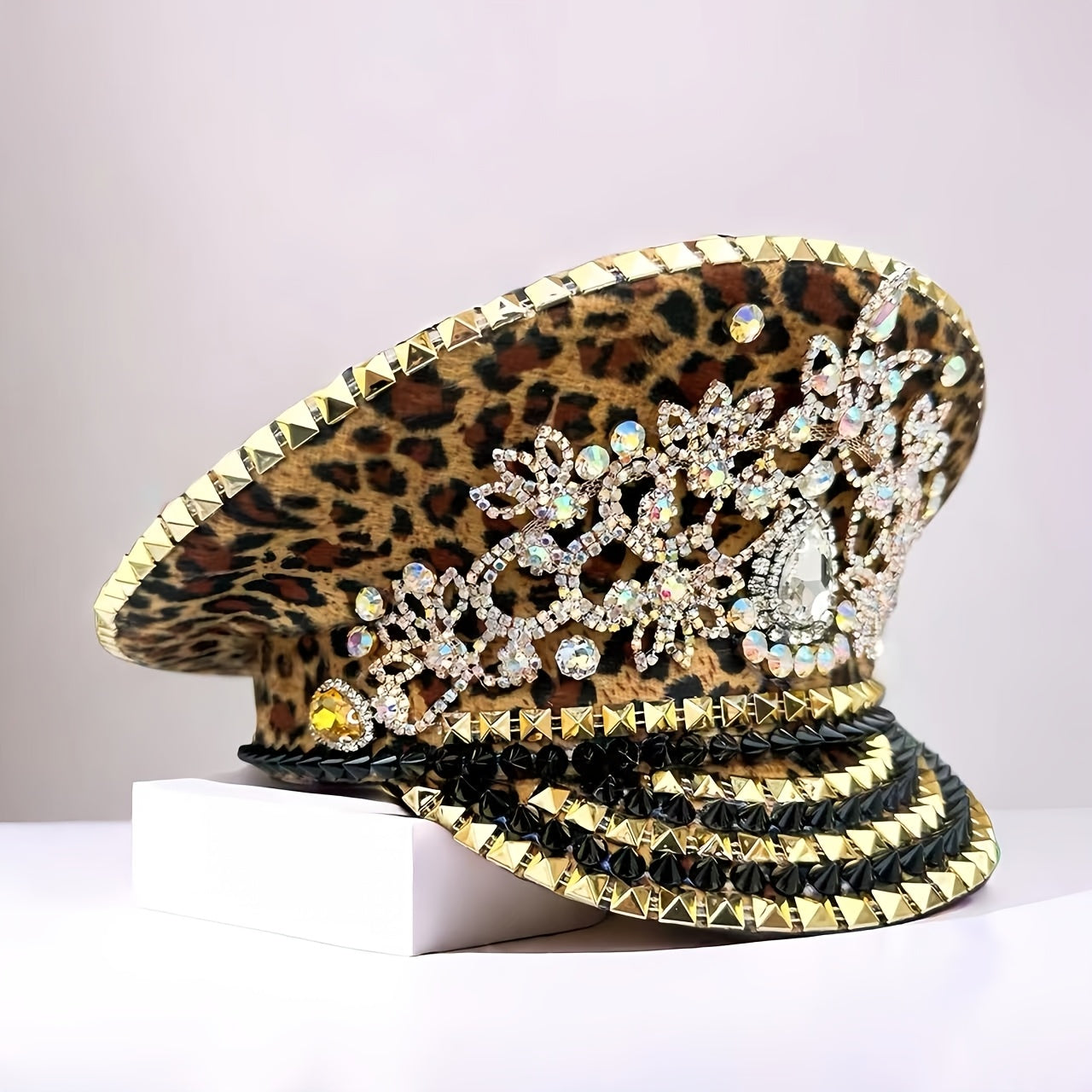 Leopard Print Steampunk Captain's Hat