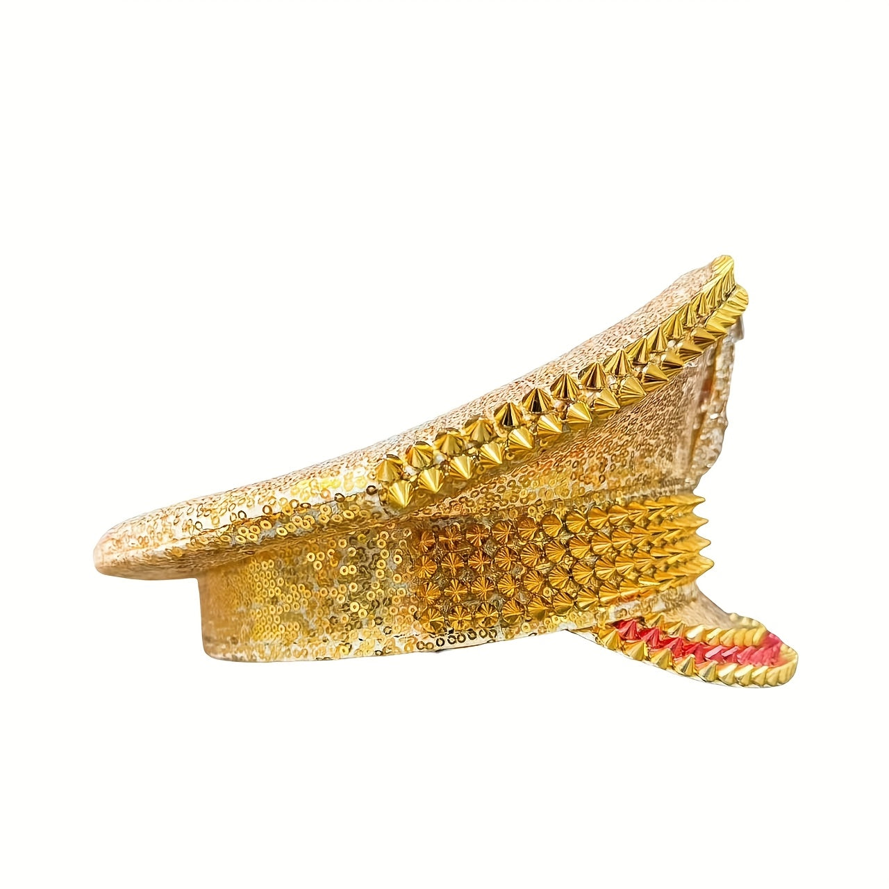 Luxurious Golden Leopard Badge Captain Hat