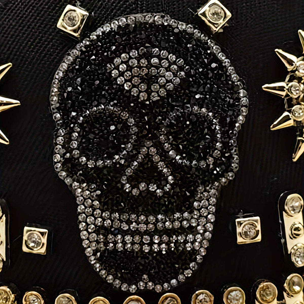 Shiny Rhinestone Skull Baseball Cap