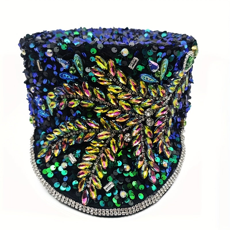 Luxurious Velvet Sequin Captain Hat