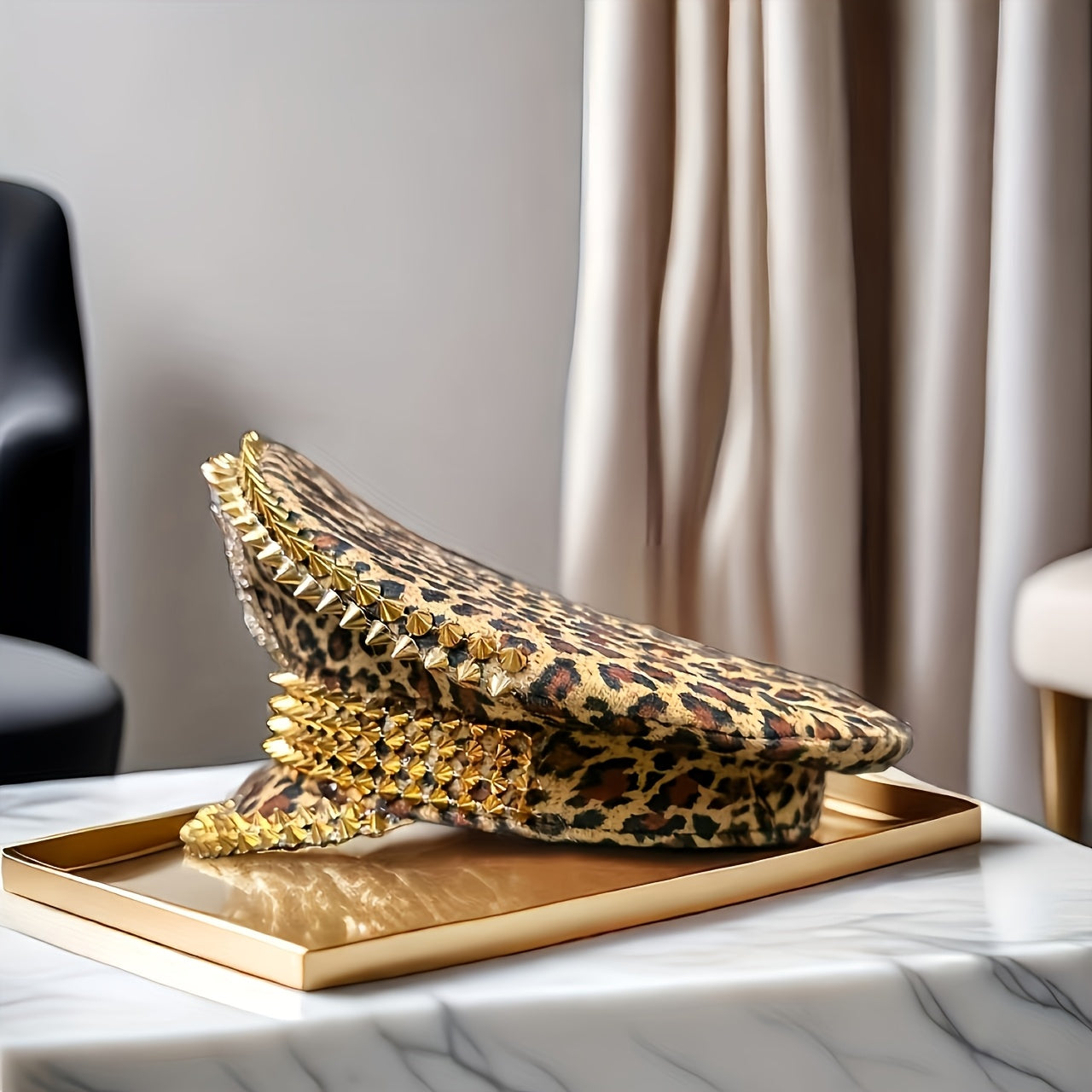 Leopard Print Captain Hat