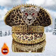 Leopard Print Captain Hat