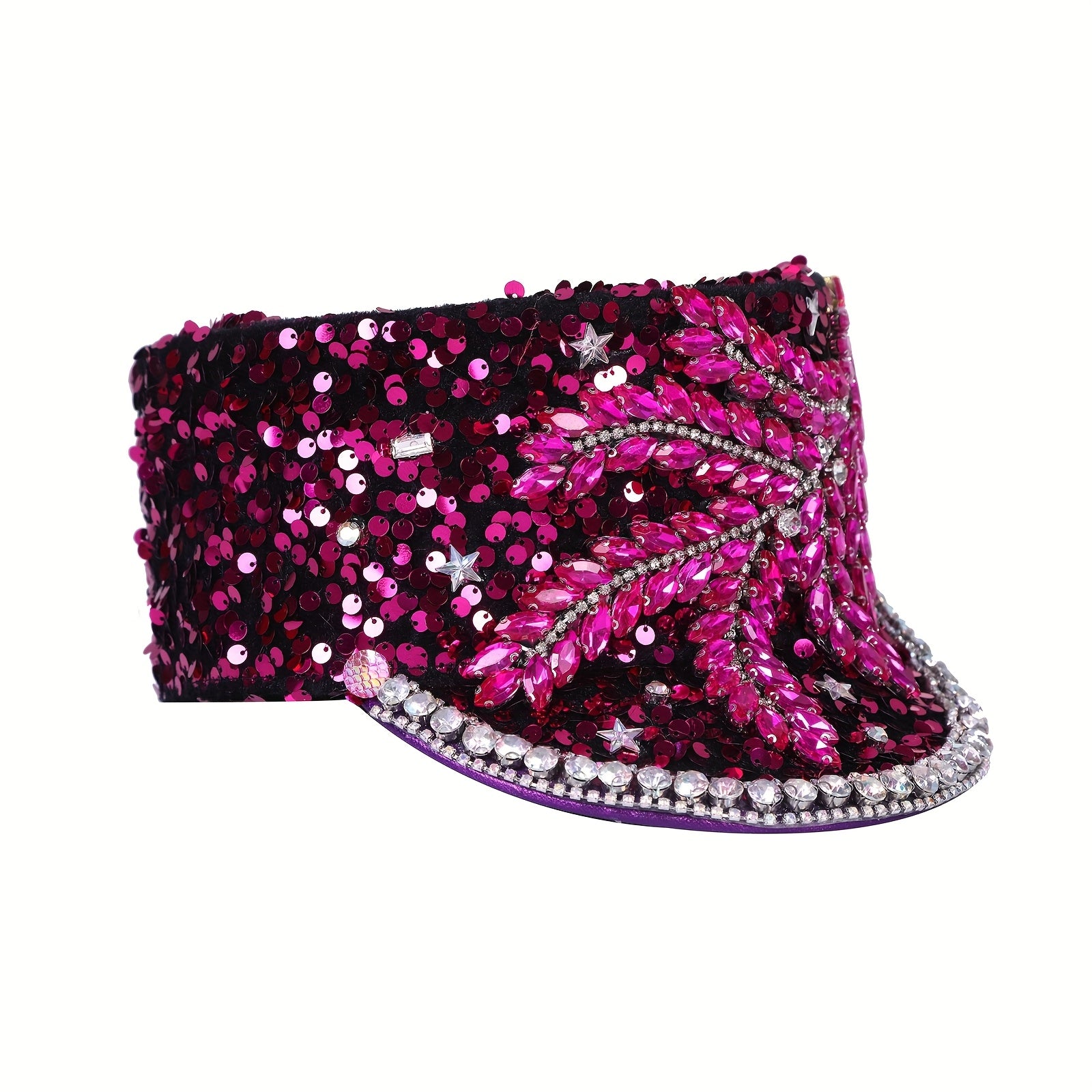 Luxurious Velvet Sequin Captain Hat
