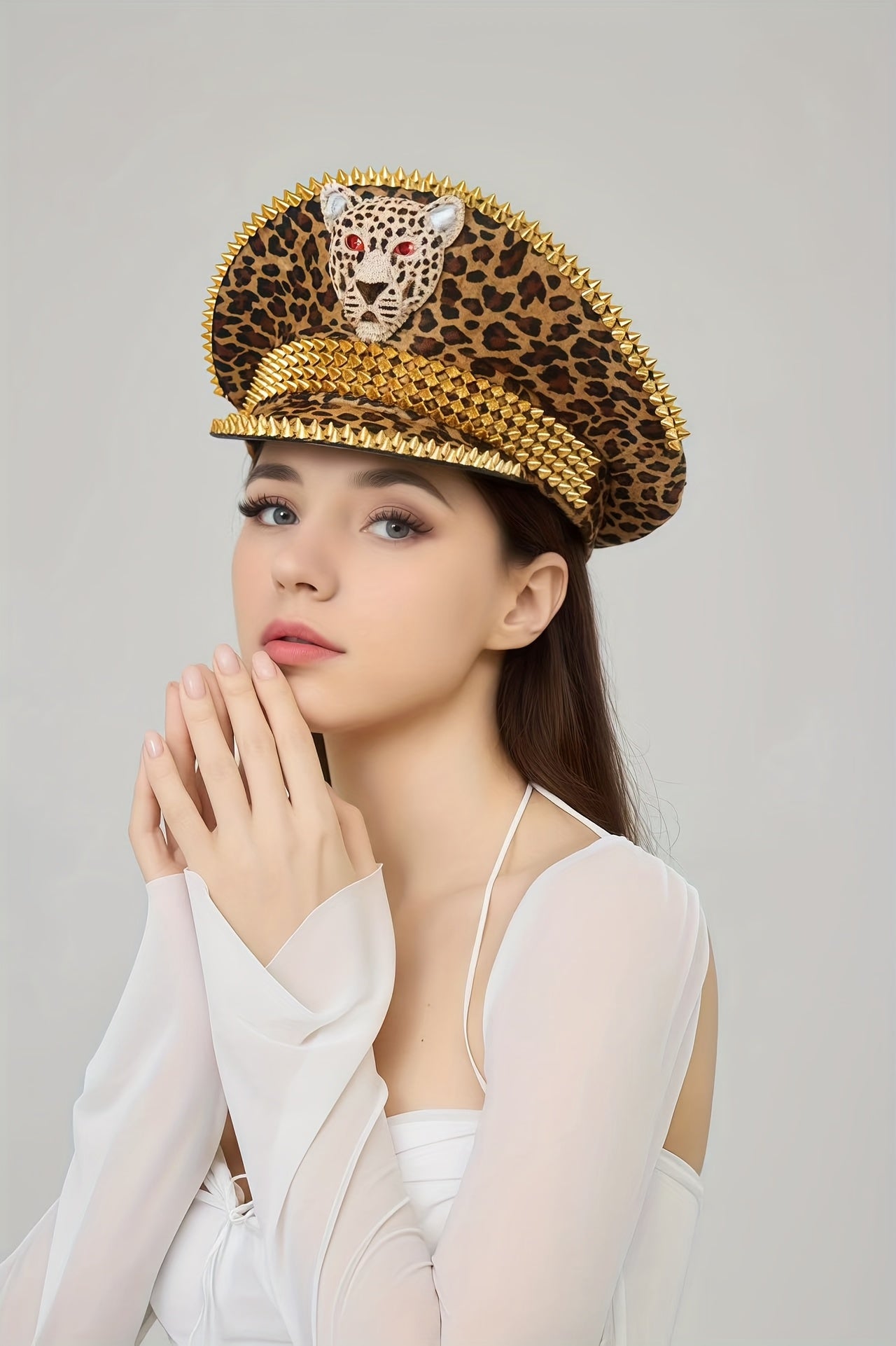 Leopard Print Captain Hat