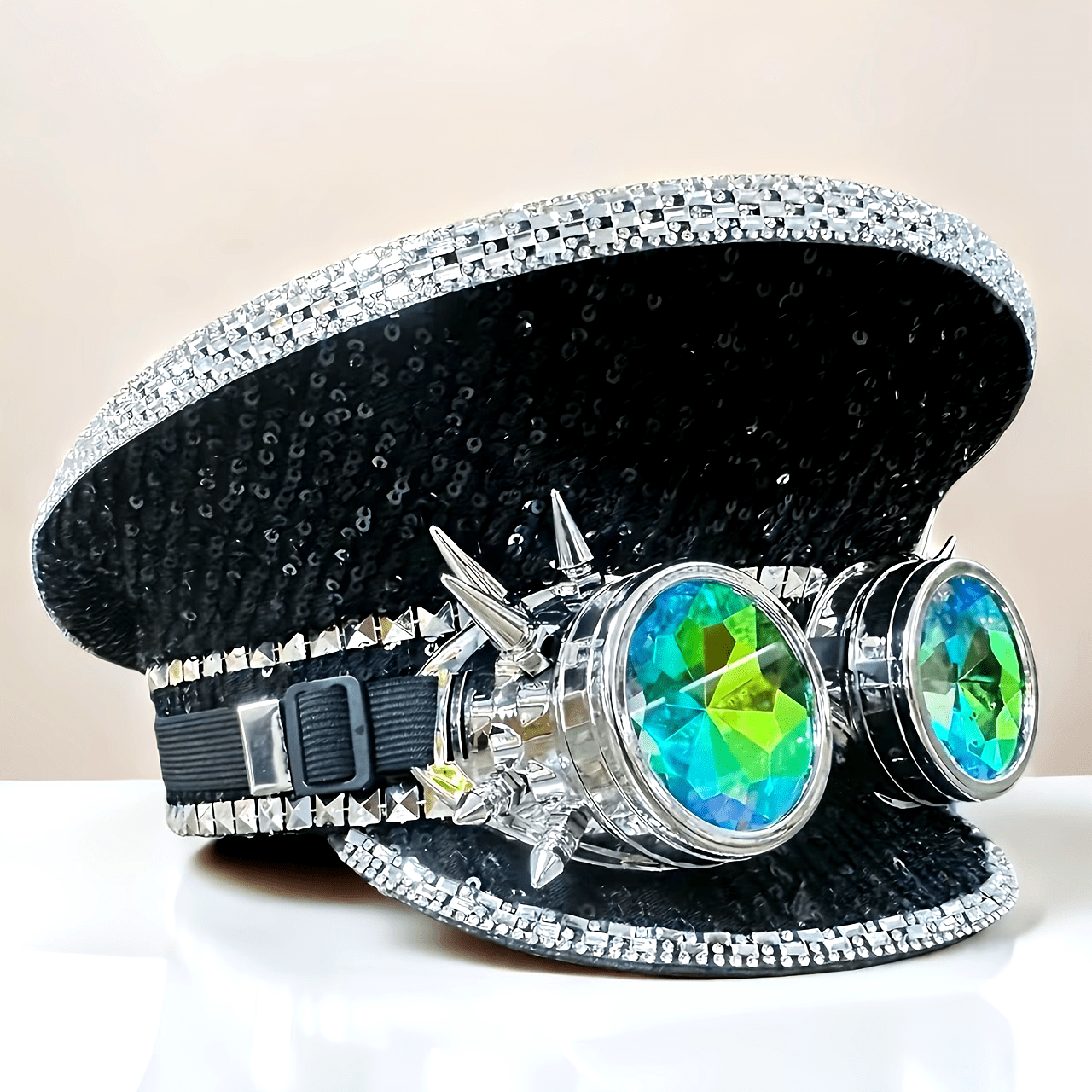 Black Steampunk Hat & googles