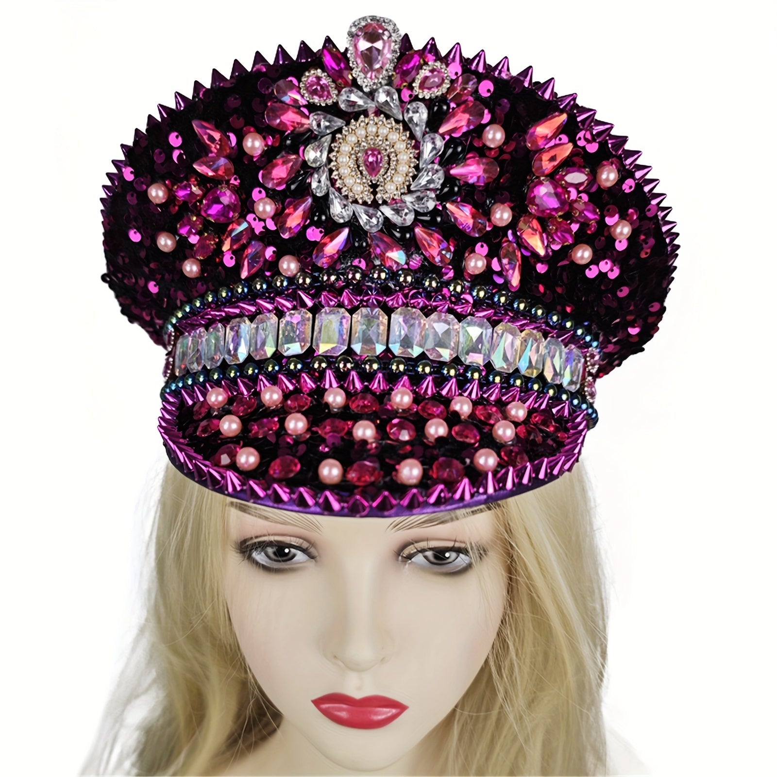 Luxurious Colorful Sequin Captain Hat