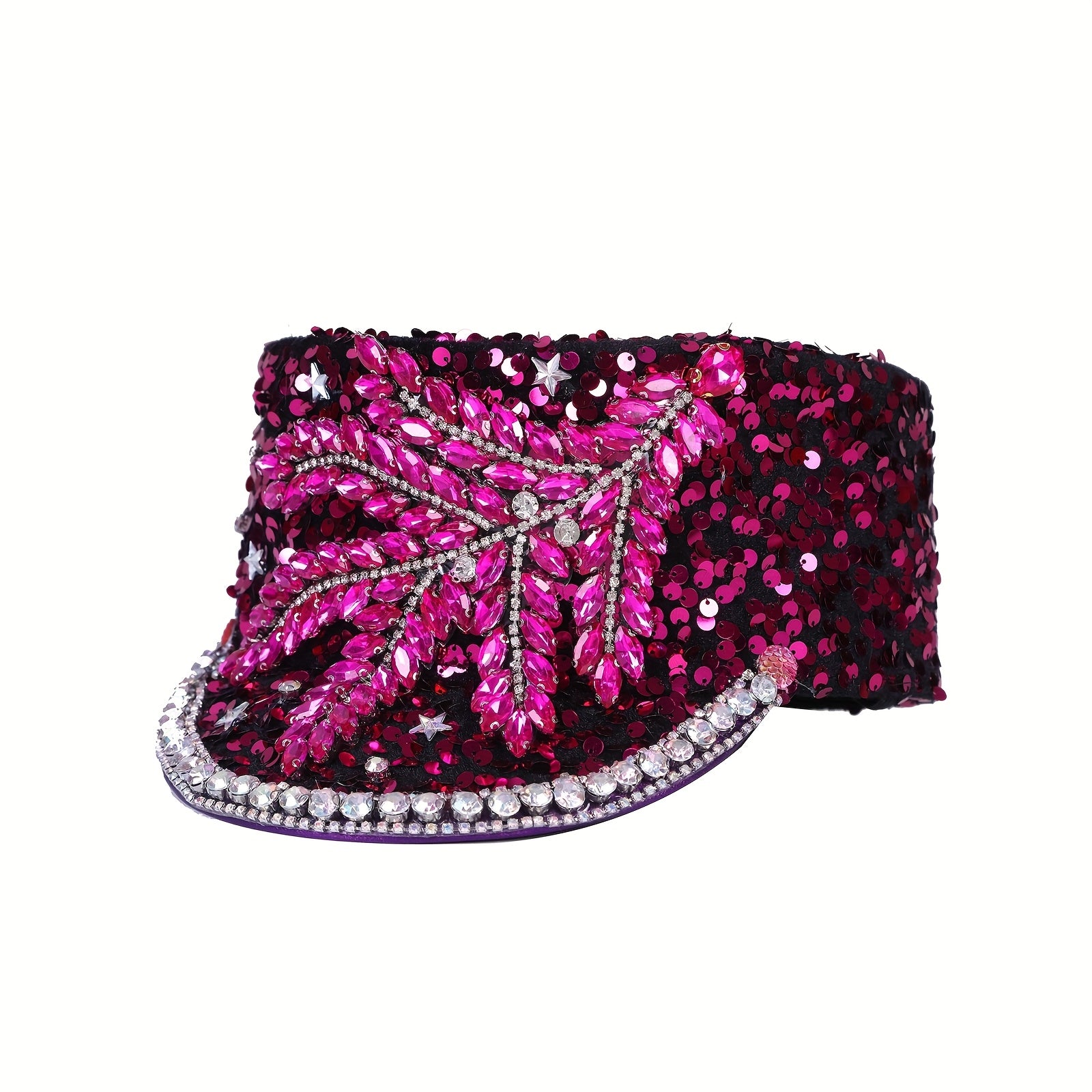 Luxurious Velvet Sequin Captain Hat